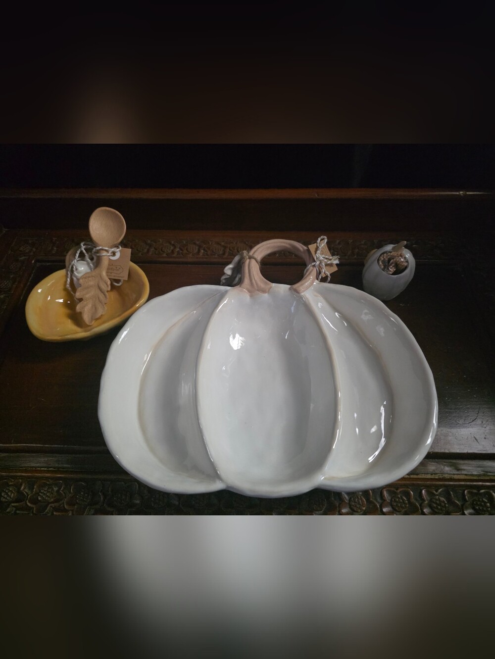 Mud Pie Ceramic Pumpkin Set-NWT